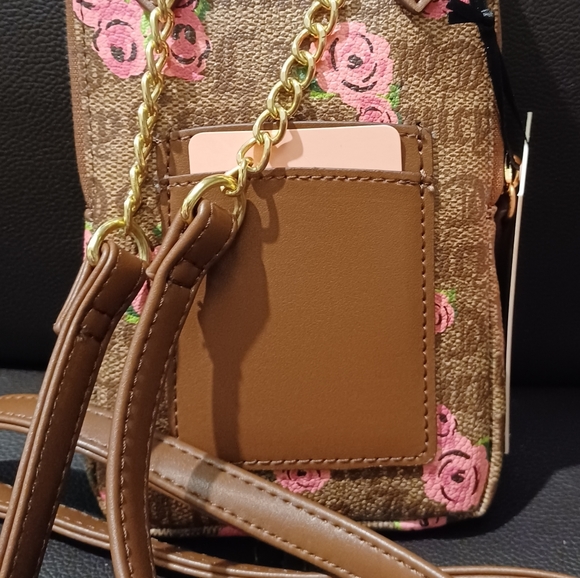 JUICY COUTURE CELLIE PINK BLOOM BROWN FORGET ME NOT CROSSBODY BAG - Picture 7 of 11